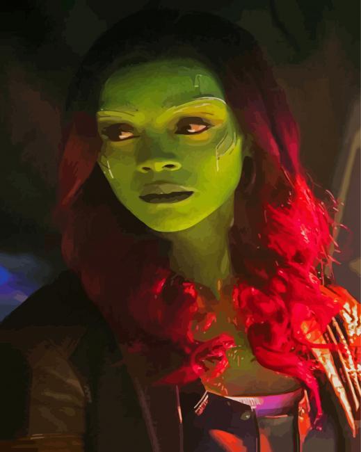 Aesthetic Gamora paint by numbers