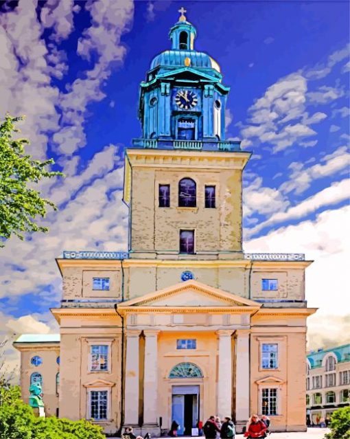 Aesthetic Gothenburg Cathedral Sweden paint by number