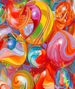 Aesthetic Colorful Marbles paint by numbers