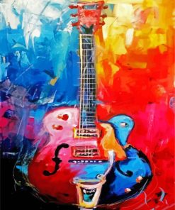 Aesthetic Abstract Electric Guitar paint by numbers