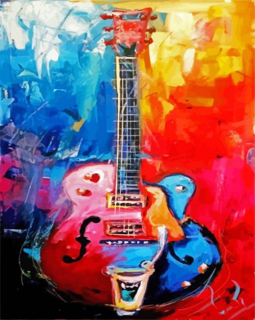 Aesthetic Abstract Electric Guitar paint by numbers