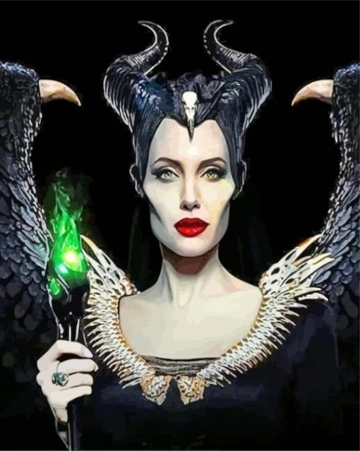 Aesthetic Angelina Jolie Maleficent paint by numbers