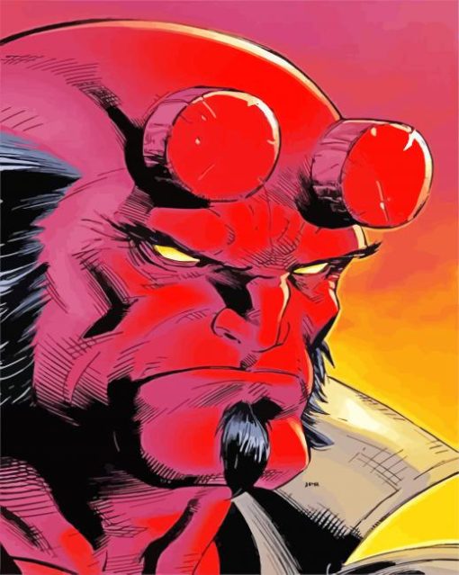 Aesthetic Hellboy Illustration paint by numbers