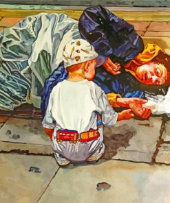 Homeless Family paint by numbers