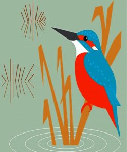 Aesthetic Kingfisher Art paint by numbers