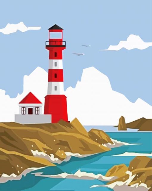 Aesthetic Lighthouse paint by numbers