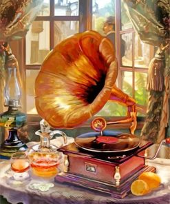 Aesthetic Vintage Gramophone paint by numbers