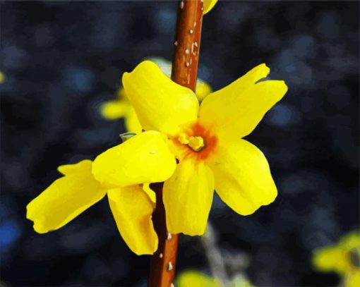 Aesthetic Yellow Forsythia paint by number