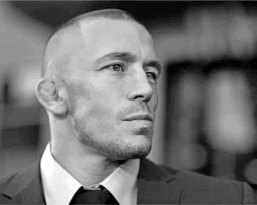 Black And White Georges St Pierre paint by numbers