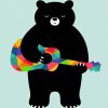 Black Bear Guitarist paint by numbers