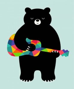 Black Bear Guitarist paint by numbers