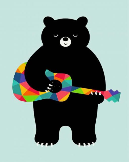 Black Bear Guitarist paint by numbers