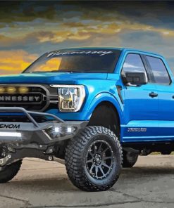 Blue Ford F150 paint by number