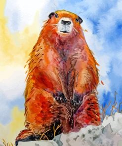 Brown Groundhog paint by numbers