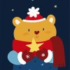 Christmas Bear paint by numbers