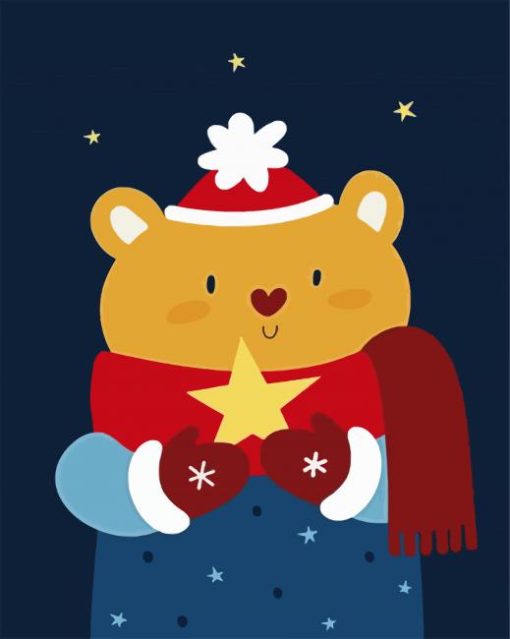 Christmas Bear paint by numbers