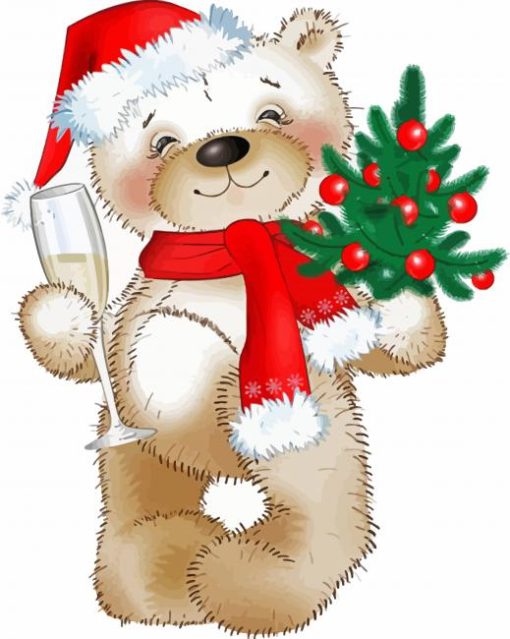 Christmas Bear paint by number