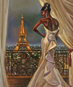 Classy Black Woman In Paris paint by numbers