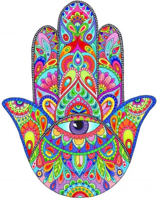 Colourful Hamsa paint by numbers