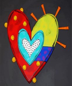 Colorful Heart paint by number