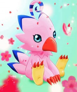 Cute Biyomon Digimon paint by numbers