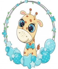 Cute Baby Giraffe paint by numbers