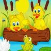 Cute Chicks And Frog paint by numbers