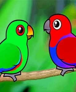 Cute Eclectus Birds paint by number