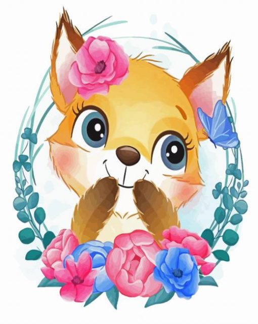 Cute Fox paint by number