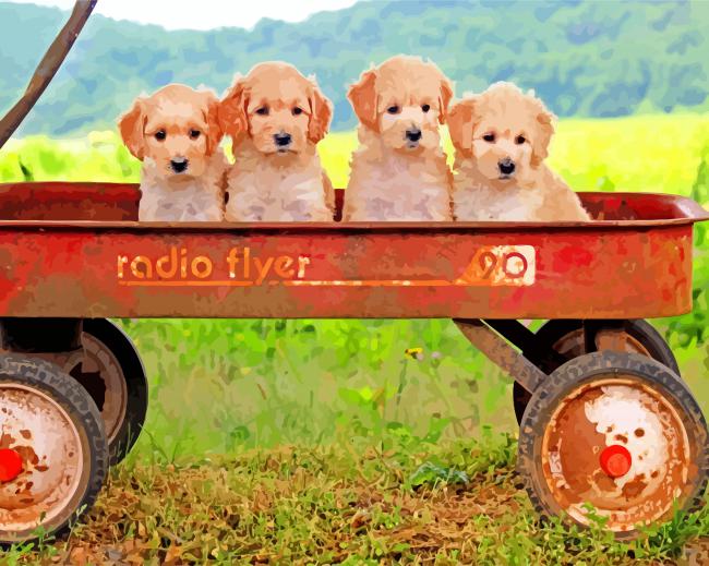 Cute Goldendoodles paint by numbers