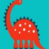 Red Diplodocus paint by numbers