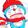 Doraemon In Snow paint by number