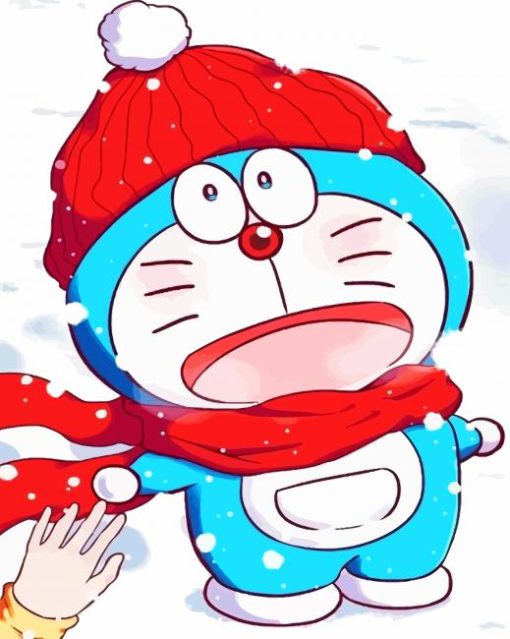 Doraemon In Snow paint by number