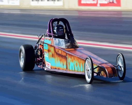 Dragster Car paint by numbers