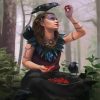 Druid Woman And Crow paint by numbers