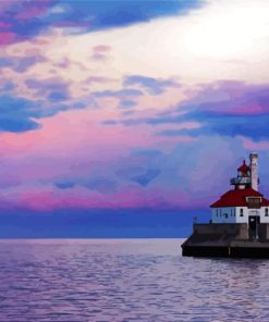 Duluth Harbor South Breakwater Light Silhouette paint by numbers