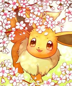 Eevee And Flowers paint by number