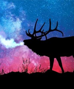 Elk Silhouette paint by number