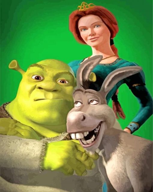 Fiona Shrek And Donkey paint by numbers