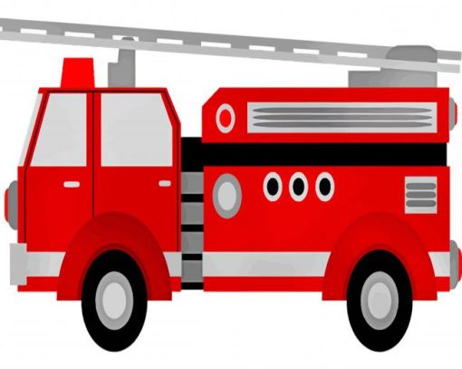 Firetruck Illustration paint by numbers