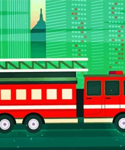 Firetruck Illustration paint by number