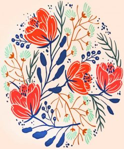 Floral Illustration paint by numbers