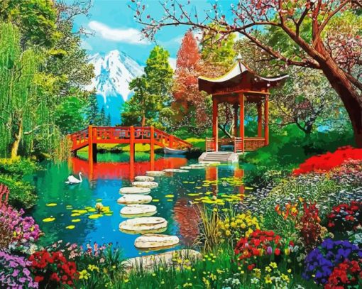 Fuji Gazebo paint by number