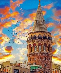 Galata Tower paint by number