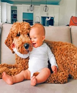 Goldendoodle And His Little Friend paint by numbers