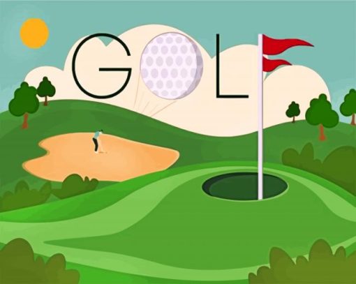 Aesthetic Golf Illustration paint by numbers