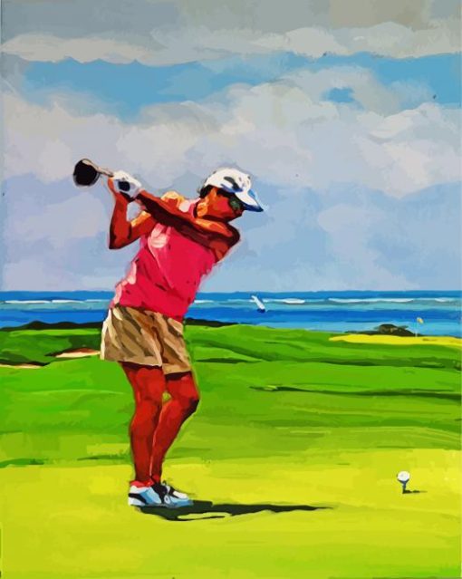 Golfer Woman Art paint by numbers