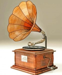 Aesthetic Gramophone Illustration paint by numbers