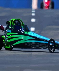 Green Dragster paint by numbers