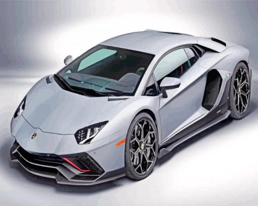 Grey Lamborghini paint by numbers